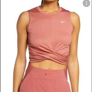 Nike twisted crop top is canyon rust